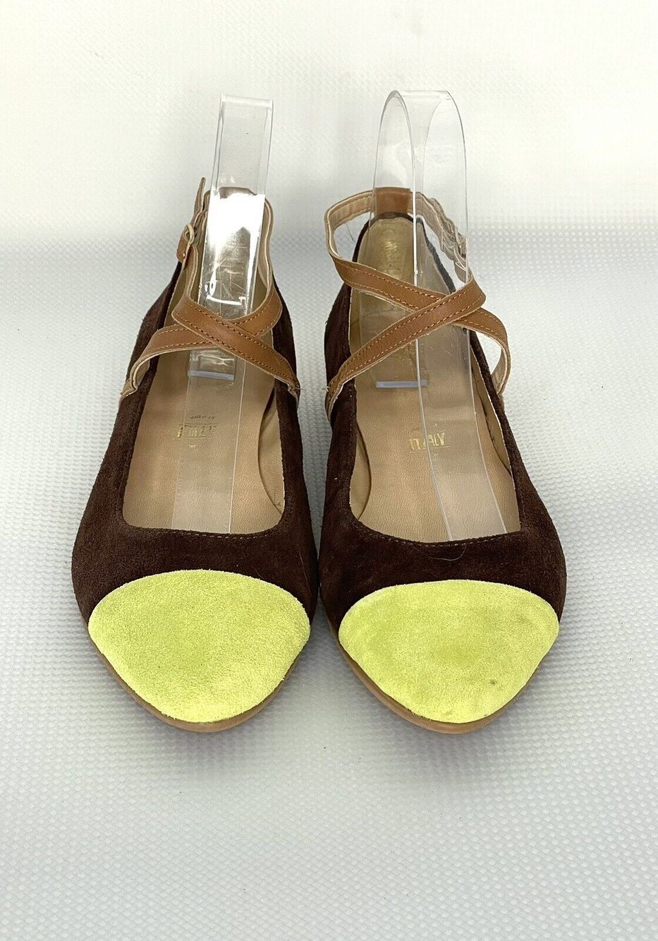 Seychelles Women's 7M Green Brown Just The Beginning Suede Cap Toe Shoes Flats